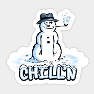 Chill'n Snowman Sticker